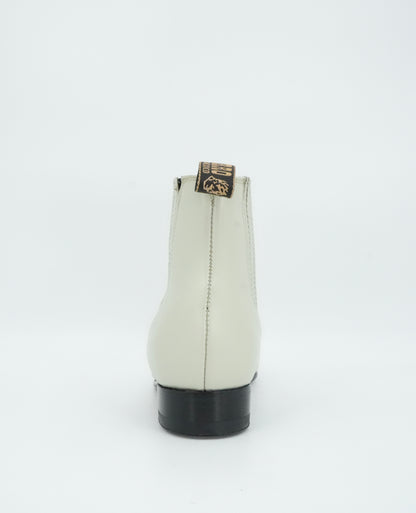 Besserro Kid's Leather Charro Short Boot - Bone