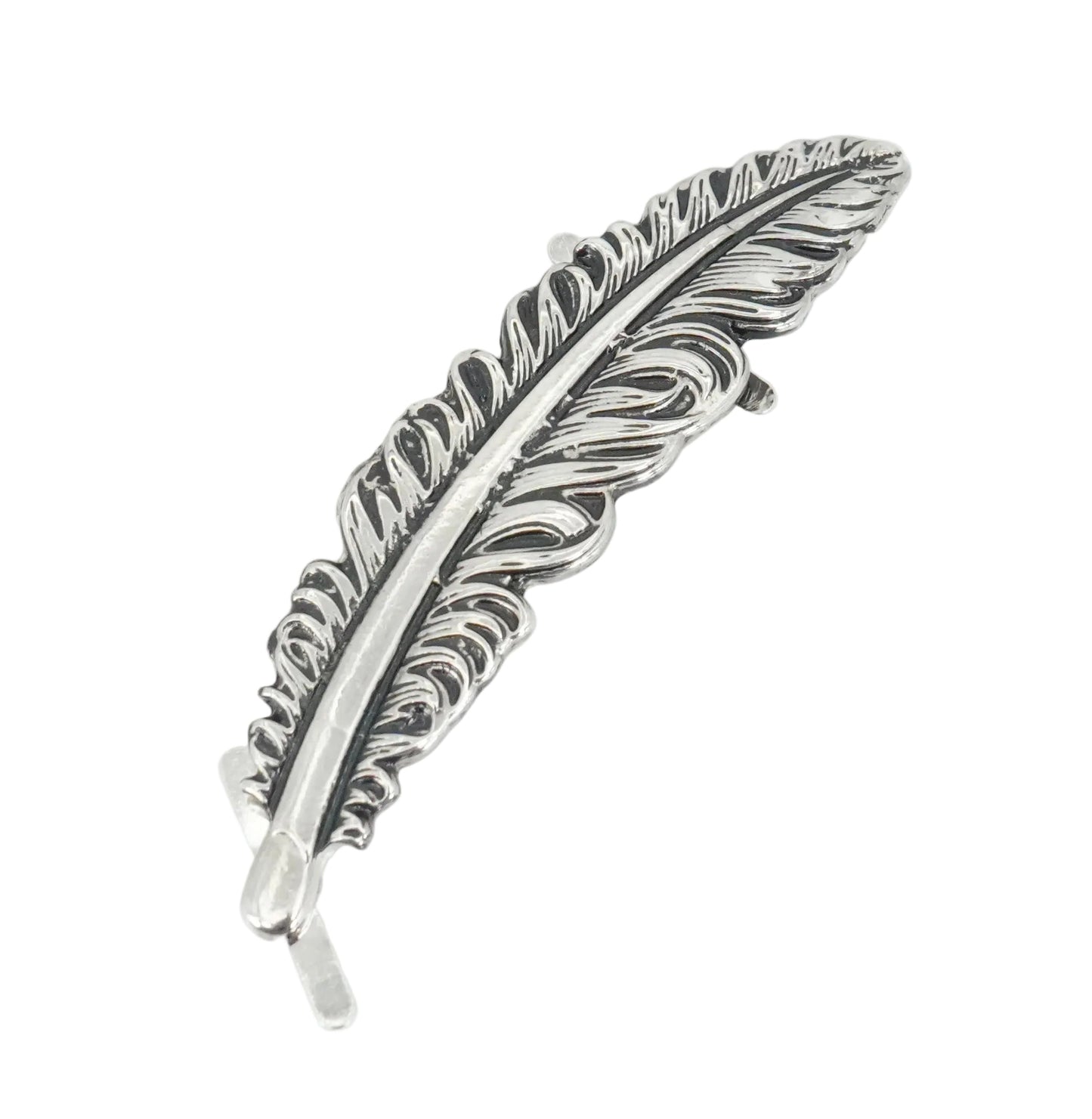 Rustic Silver Metal Feather