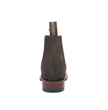 Los Angeles Women’s Nobuck Wide Square Toe Short Boot - Brown