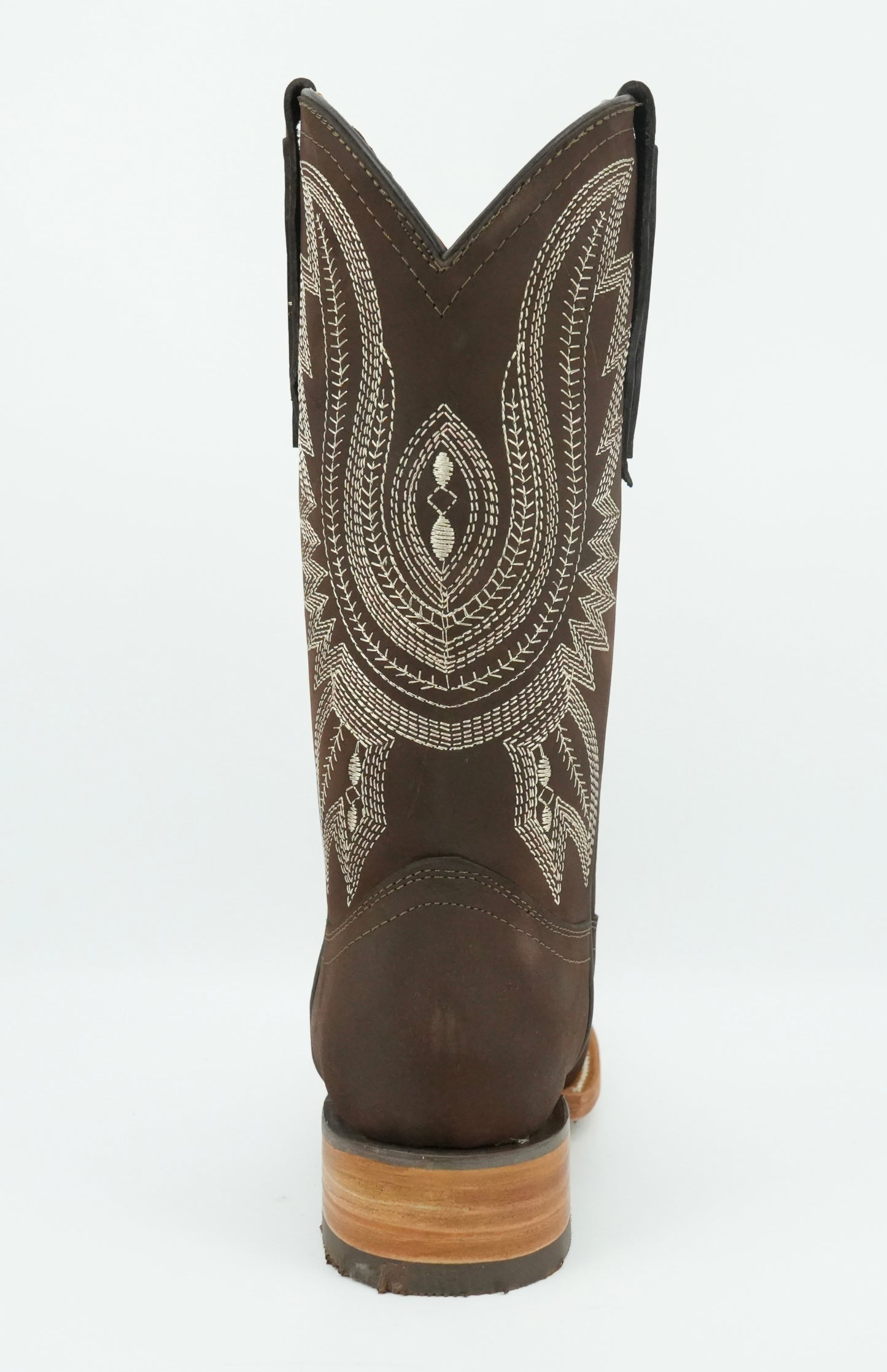 La Sierra Women's Mocha Embroidered Feathers Square Toe Boot