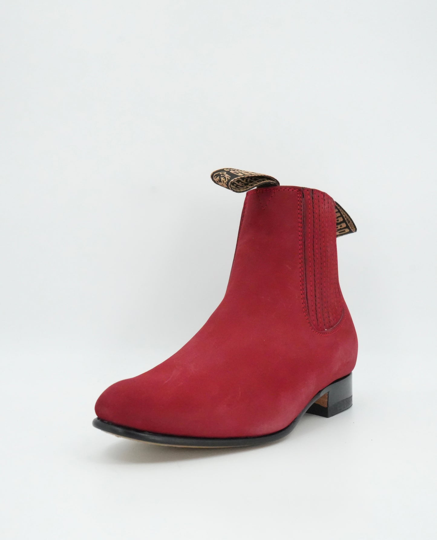 Besserro Kid's Nobuck Charro Short Boot - Red
