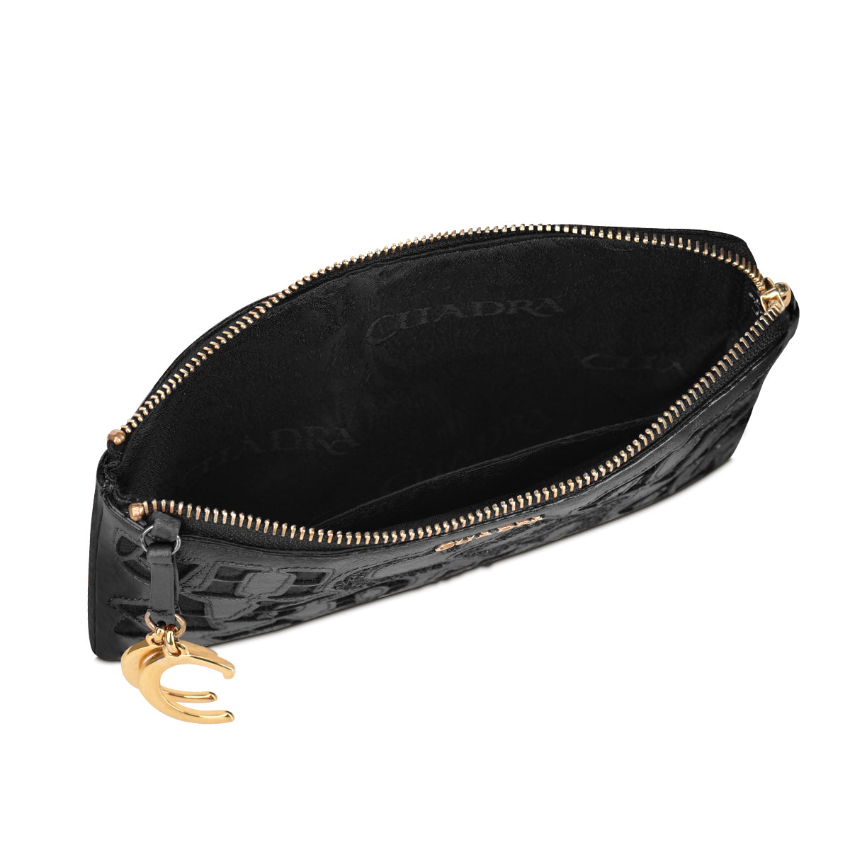 Cuadra Women's Black Genuine Stingray Leather Wristlet