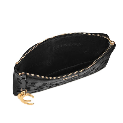 Cuadra Women's Black Genuine Stingray Leather Wristlet