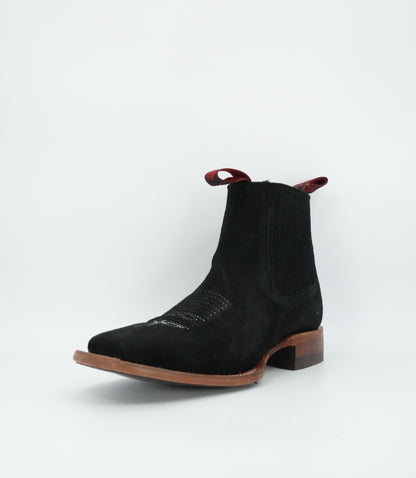 Quincy Men's Black Suede Leather Short Boot