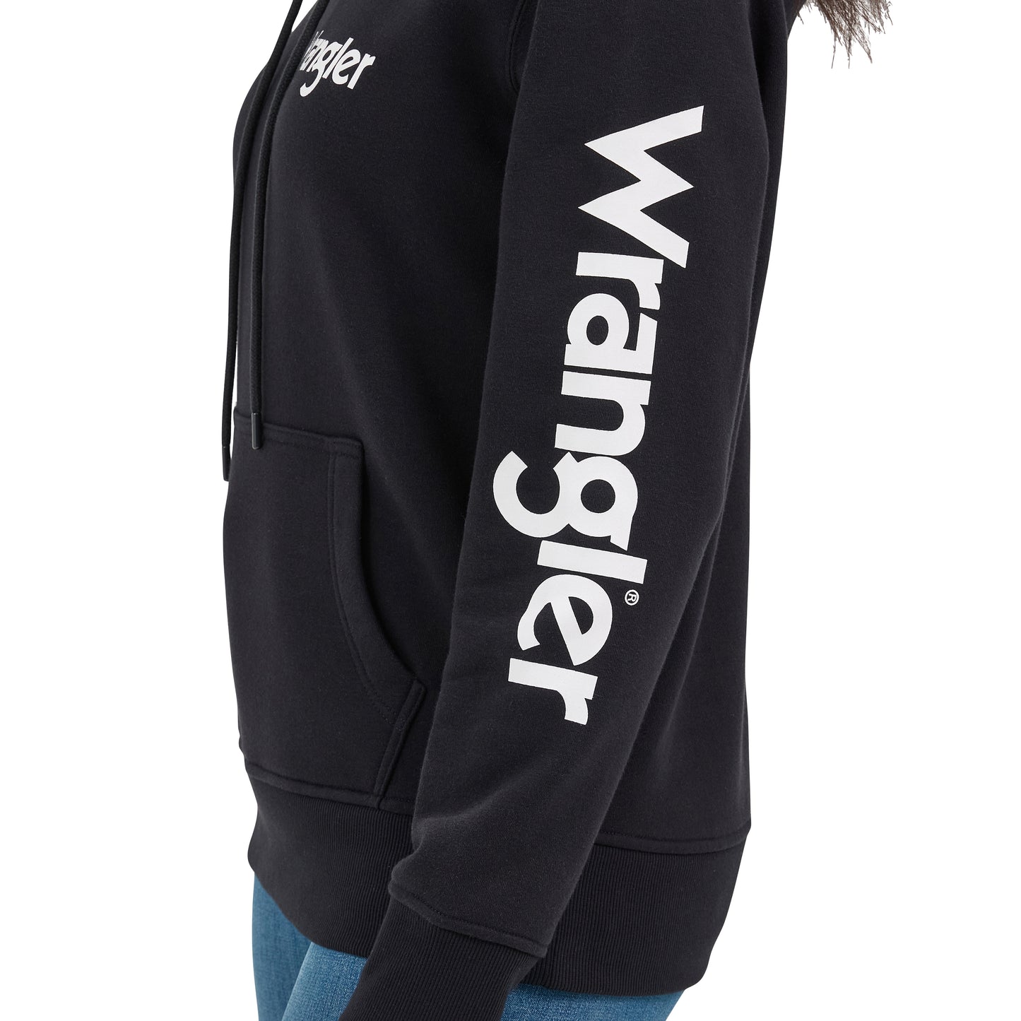 Wrangler Retro Women's Logo Arm Pullover Hoodie - Black