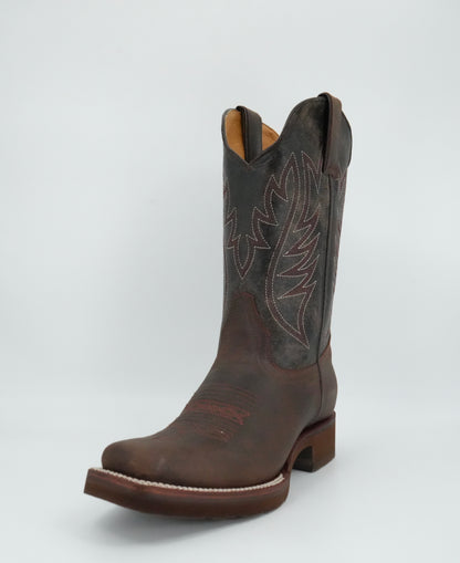 Denver Boots Men's Brown Grasso Semi Square Toe Boot
