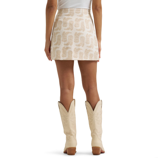 Wrangler Women’s Jacquard Wrap Mini Skirt - Beige