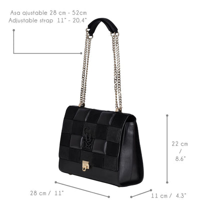 Cuadra Women's Black Genuine Exotic Leather Handbag