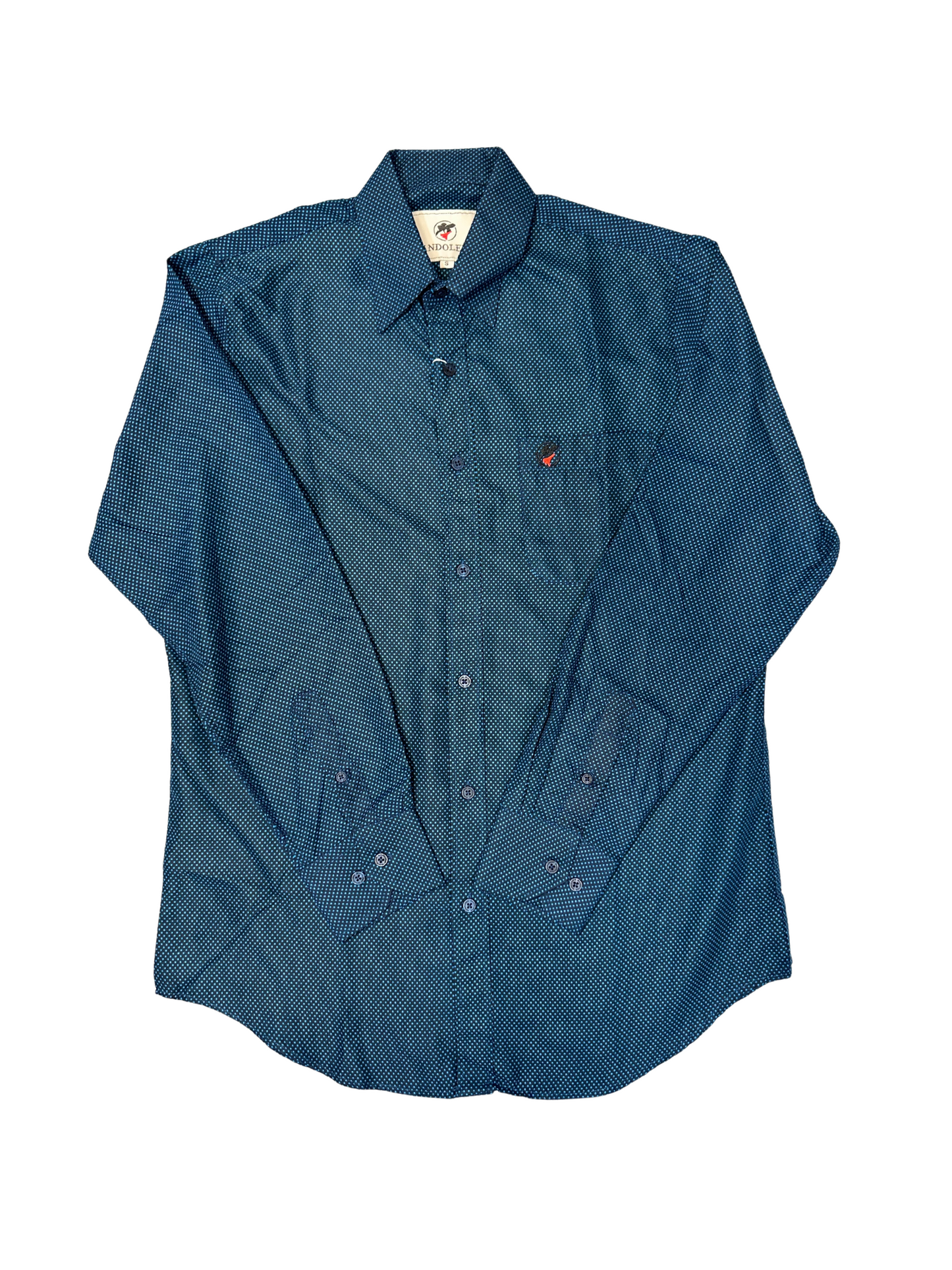 Men's Blue Dotted Button Down Shirt