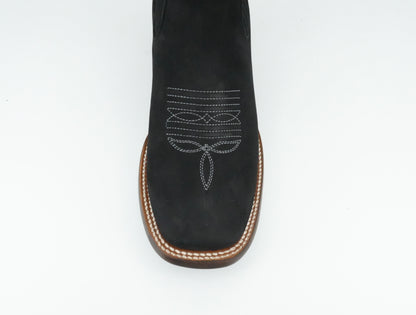 Vaquero Signature Men's Black Nobuck Wide Square Toe Short Boot