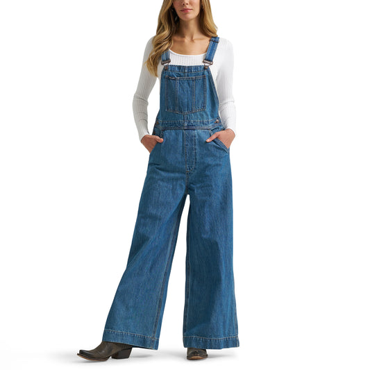 Wrangler Women's Retro Bailey Wide Leg Overalls - Medium Blue