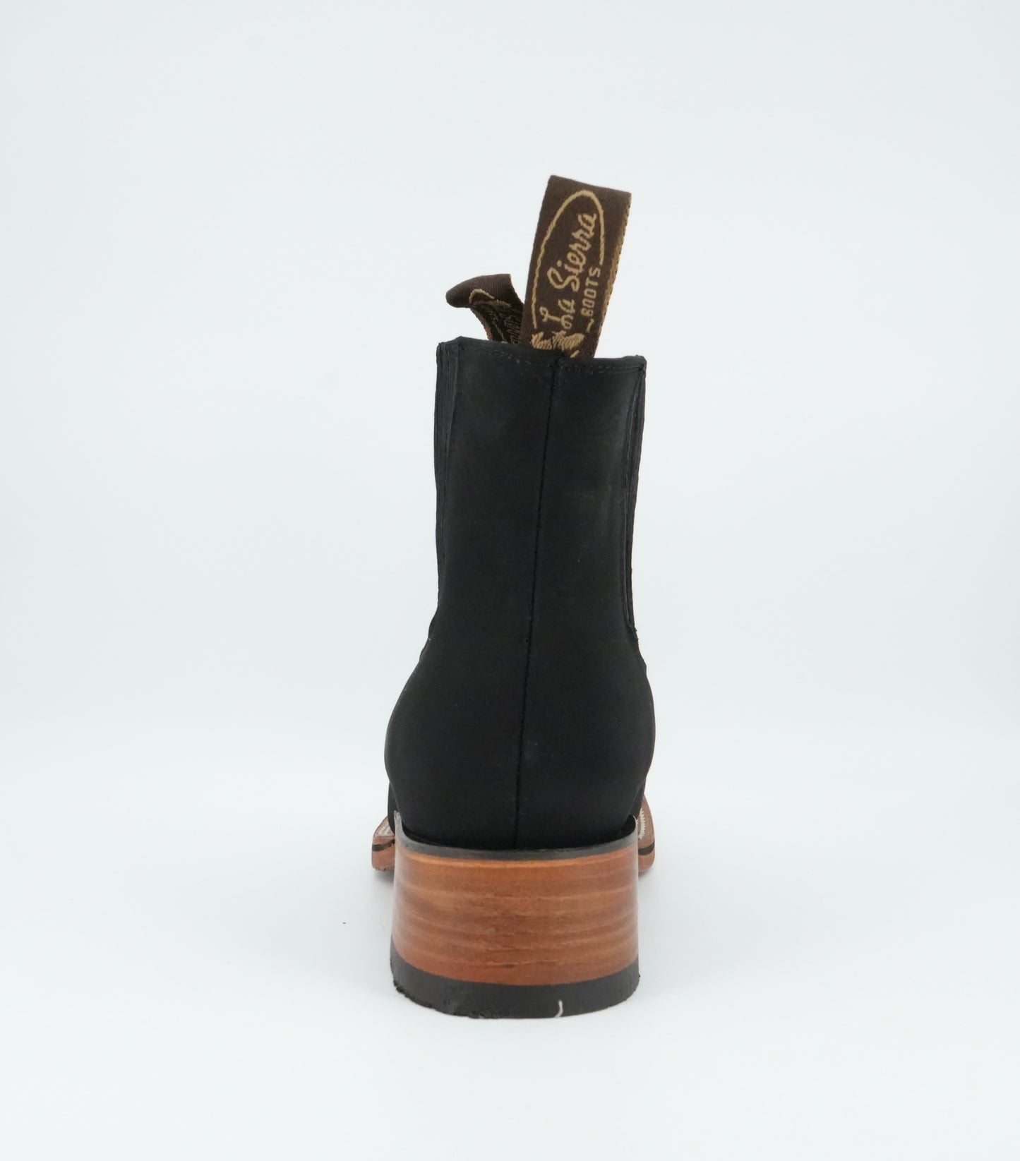 La Sierra Men's Black Nobuck Wide Square Toe Short Boot