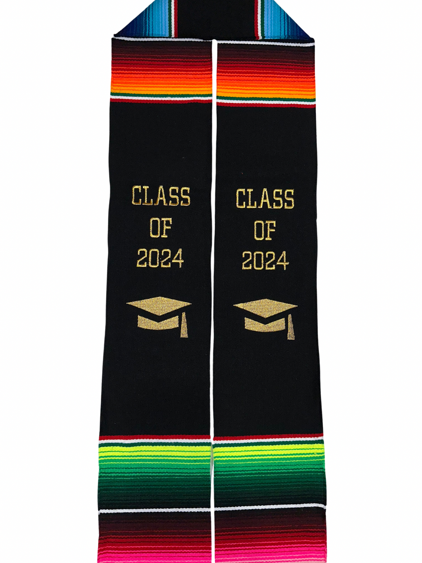 Graduation Stole Class of 2024 Mexican Serape Black