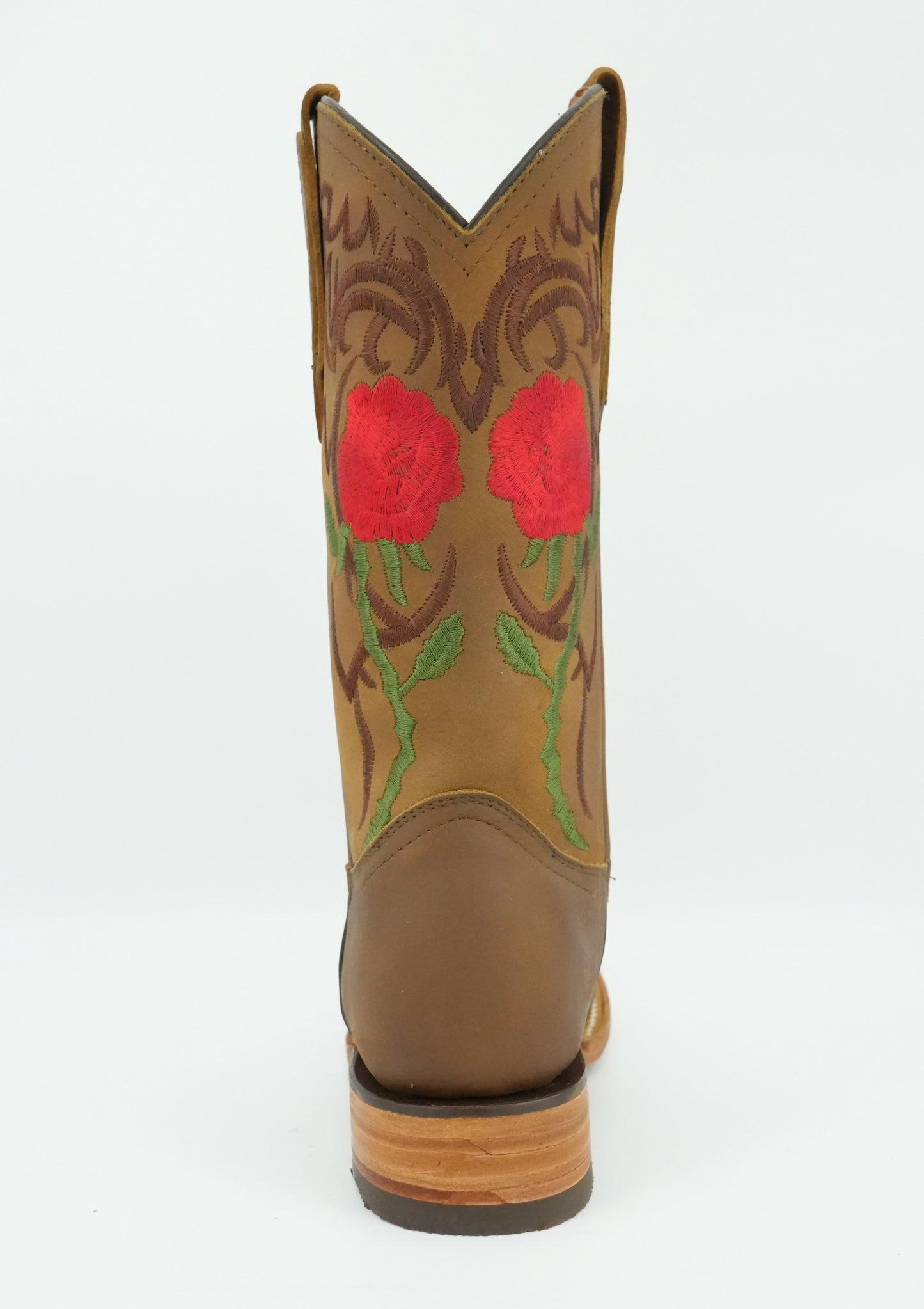 La Sierra Women's Tang Embroidered Roses Square Toe Boot