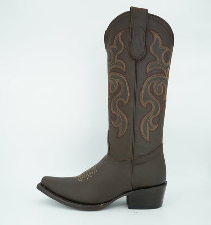 Vaquero Signature Women’s Brown Grasso Snip Toe Boot.