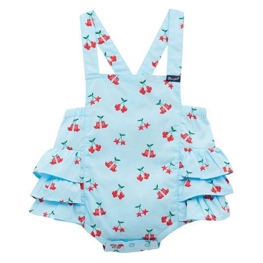 Wrangler Girl's Western Printed Ruffle Bodysuit - Blue