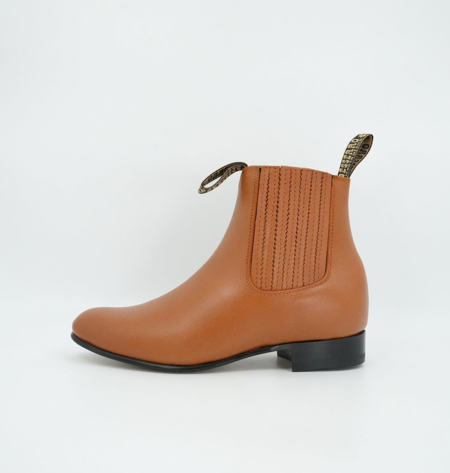 Besserro Kid's Leather Charro Short Boot - Brandy