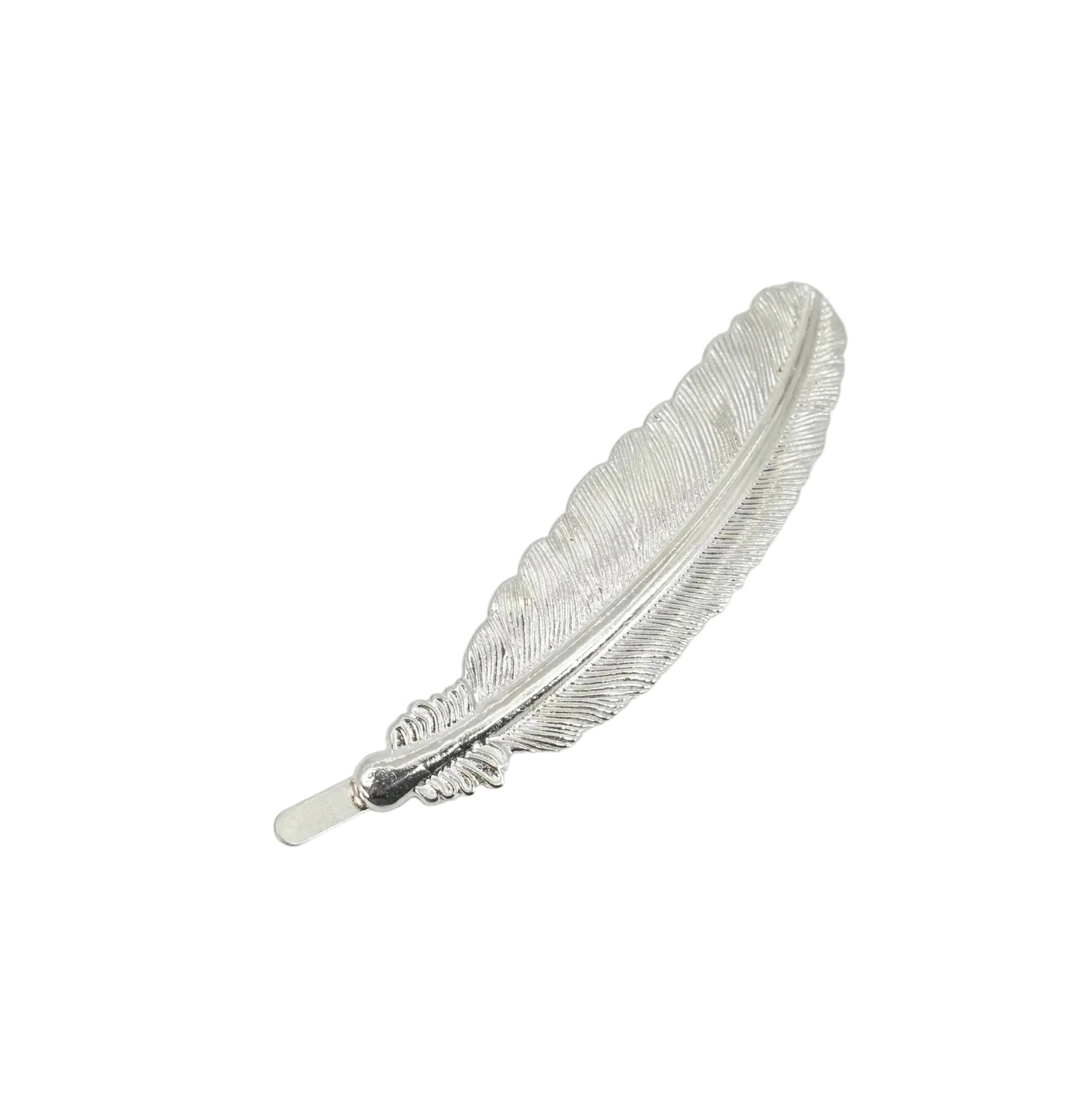 White Silver Metal Feather
