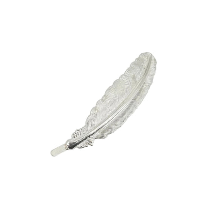 White Silver Metal Feather