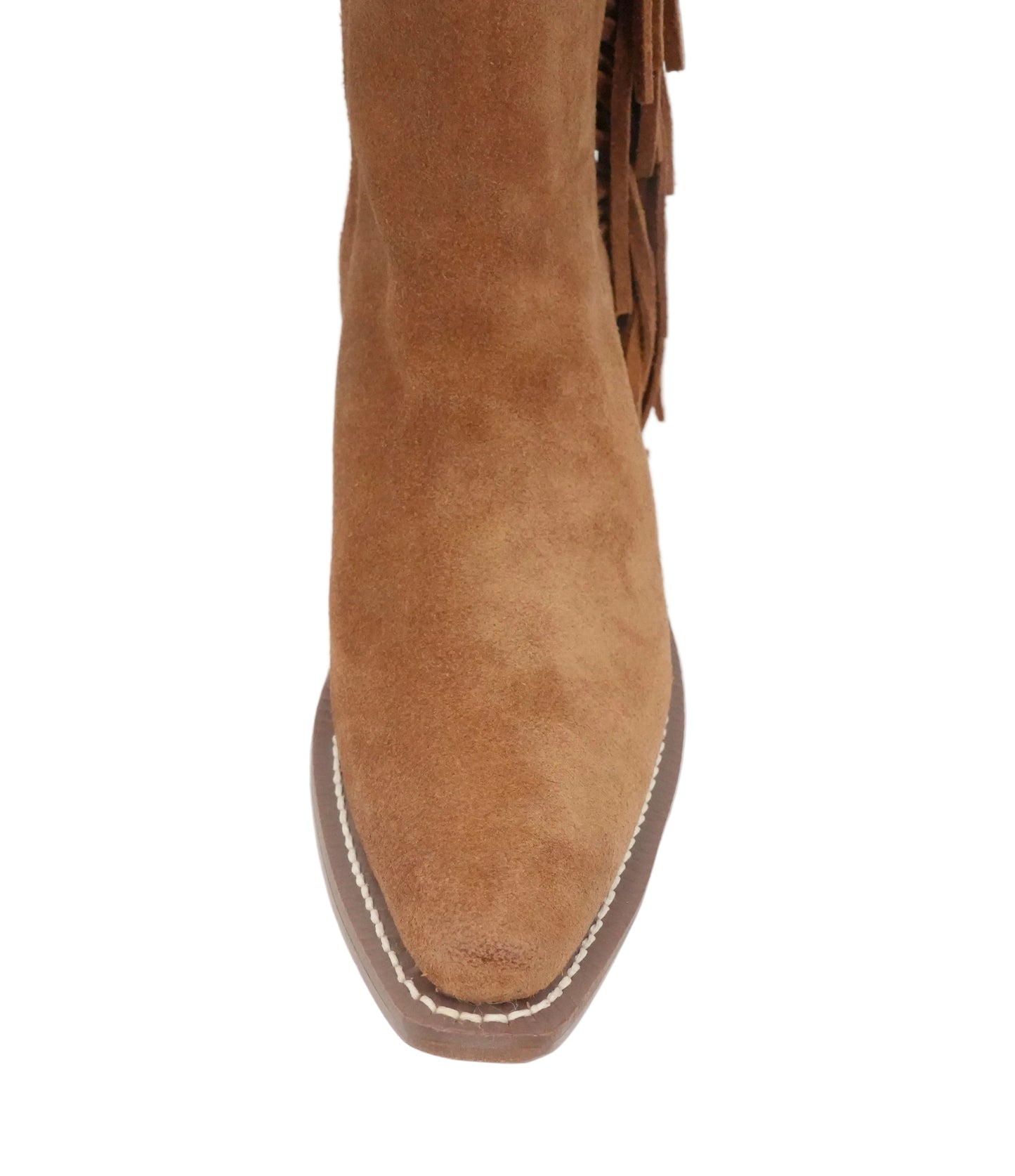 Justin Women's BEV Brown Suede Fringe Snip Toe Short Boot