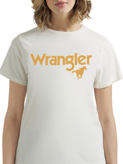 Wrangler Women's Western Logo Marshmallow Graphic T-Shirt