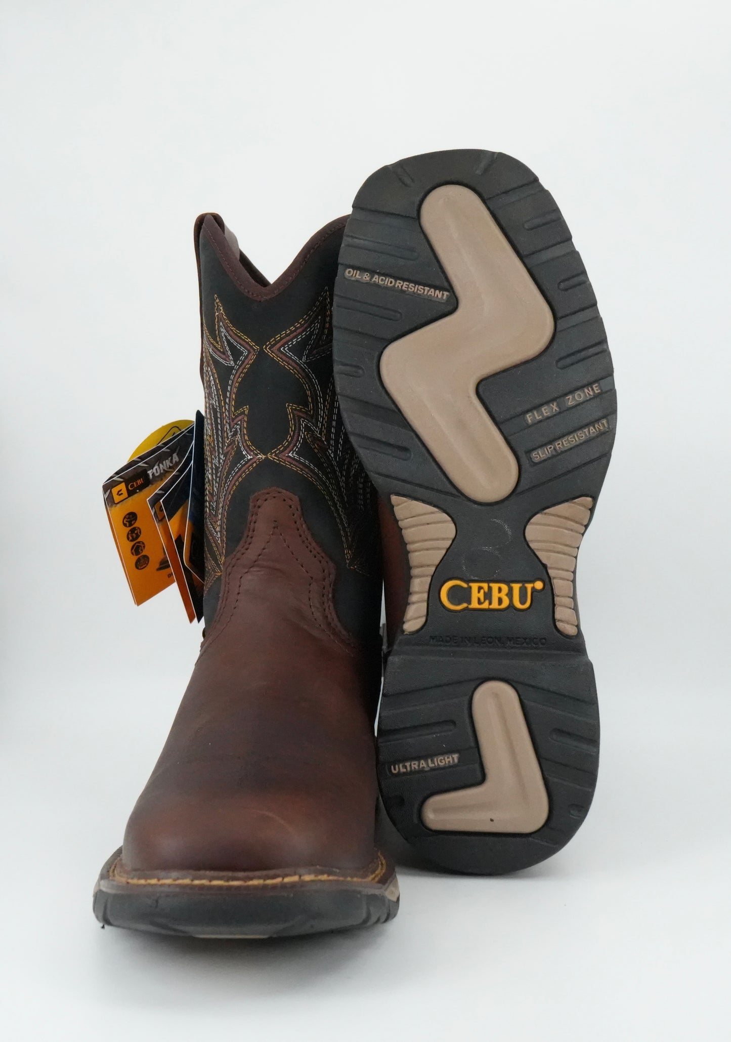 Cebu Men's WTP Square Steel Toe Work Boot - Brown