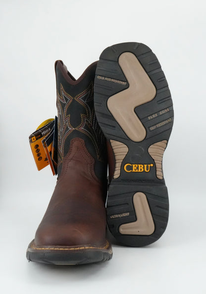 Cebu Men's WTP Square Steel Toe Work Boot - Brown