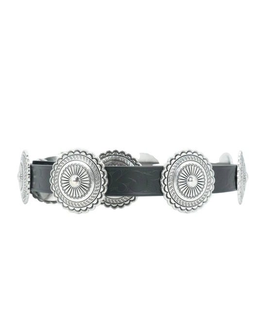 Nomad Women's Conch Floral Leather Belt - Black