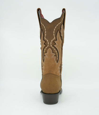 Wild West Women's Crazy Taupe Semi Square Toe Dubai Boot