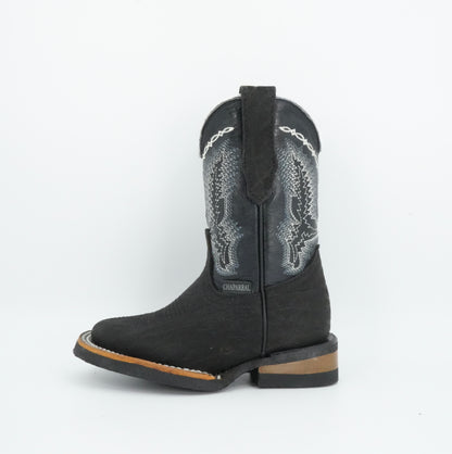 Chaparral Kid’s Bull Neck Square Toe Black Boot