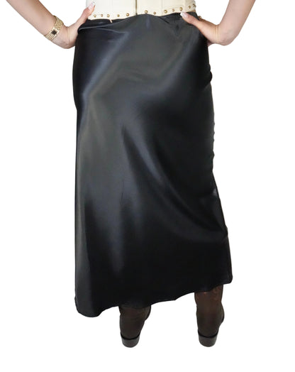 Ijoah Women’s Polyester Maxi Skirt - Black