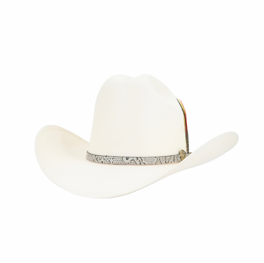 Tombstone 1,000X Laredo Straw Hat - Python Print Hat Band