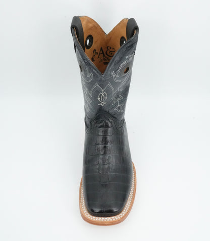 A&A Little Kid's Black Caiman Tail Print Boot