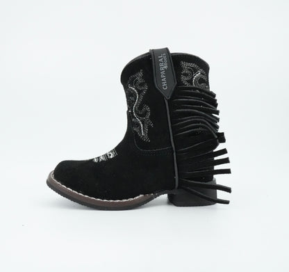 Chaparral Infant/Toddler Suede Fringe Black Boot