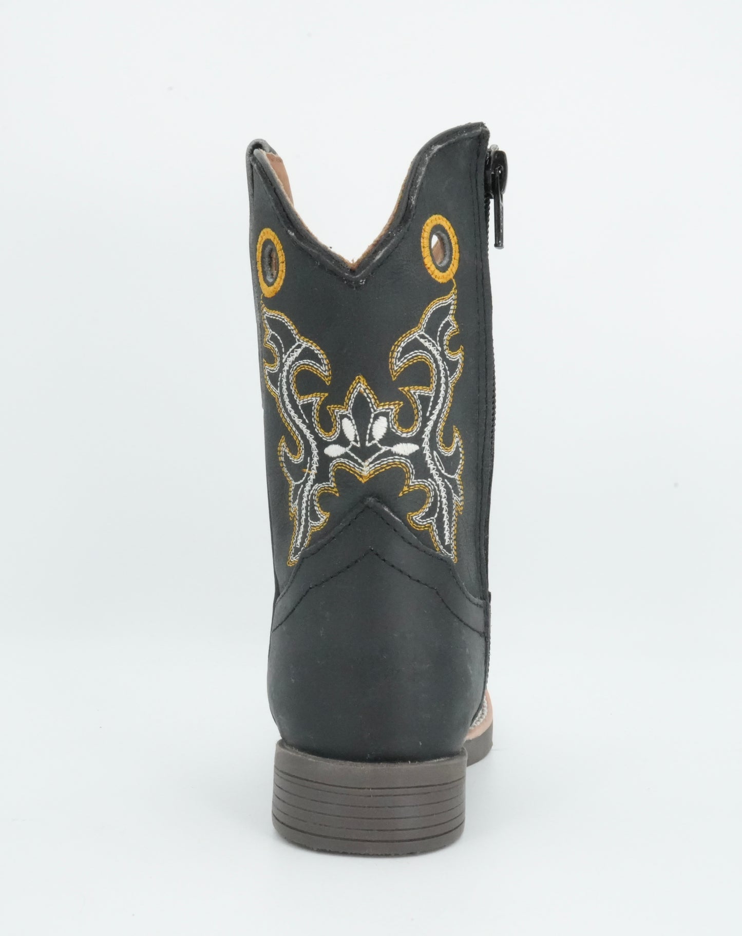 Black Stone Kid's Crazy Black Stitched Boots