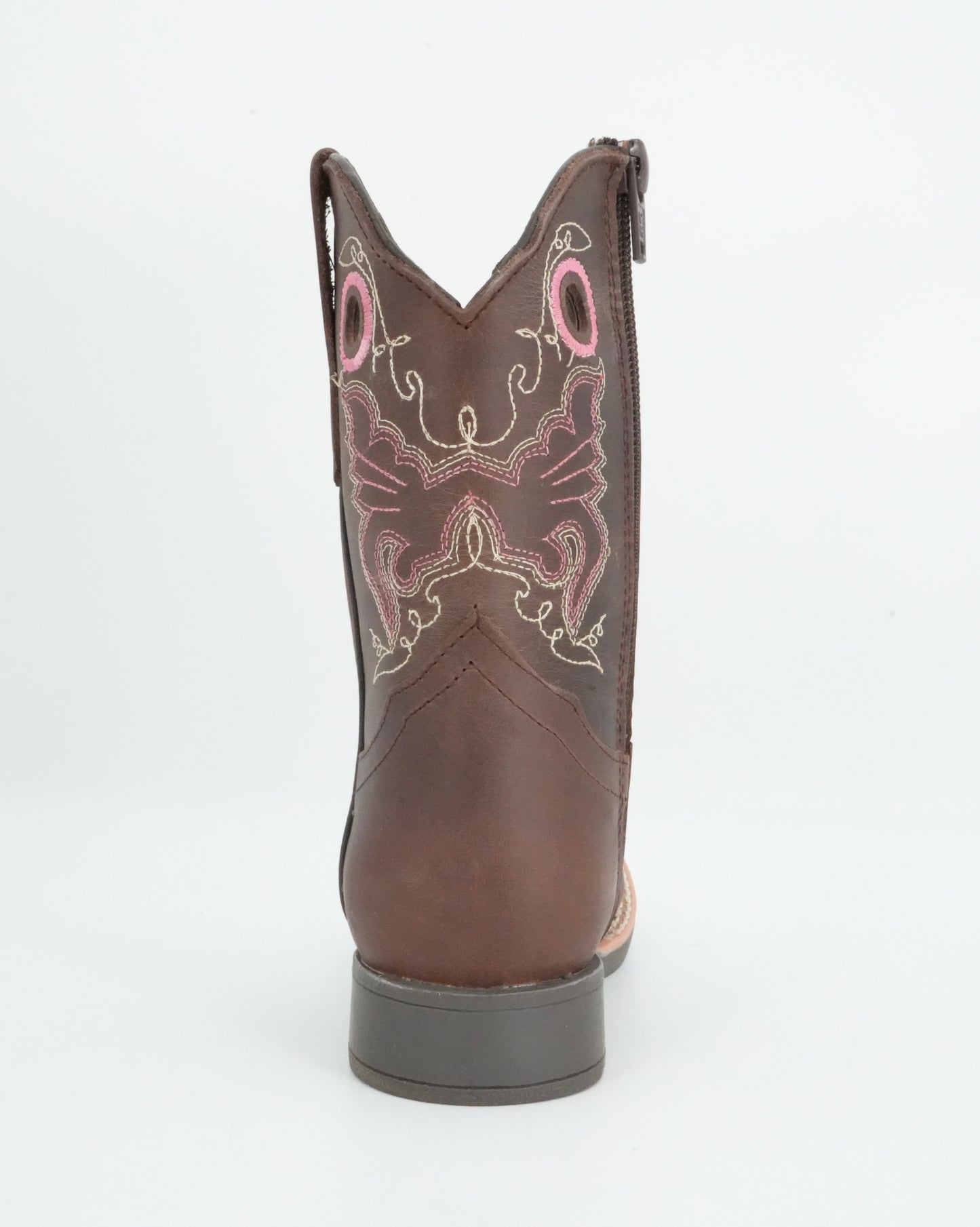 Black Stone Kid's Crazy Brown Pink Stitched Boots