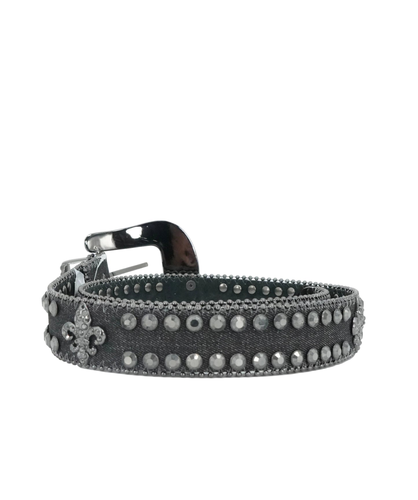 Nomad Women's Denim Rhinestone Beaded Belt - Black