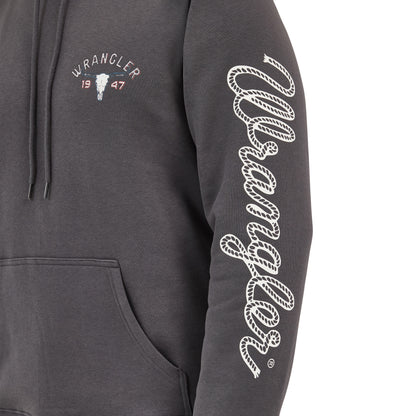 Wrangler Men's Long Live Cowboys Pullover Grey Hoodie
