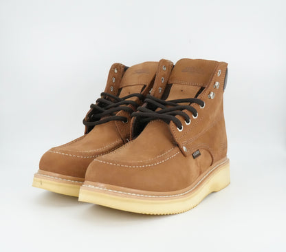 Establo Men's Nobuck Moc Toe Lace Up Work Boot - Honey