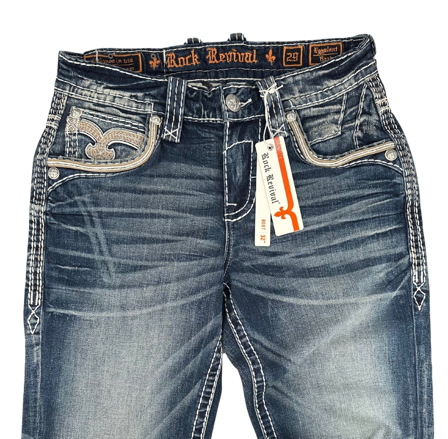 Eggplant Rock Revival Jeans Boot Cut ERMIAS STRAIGHT JEANS Rock