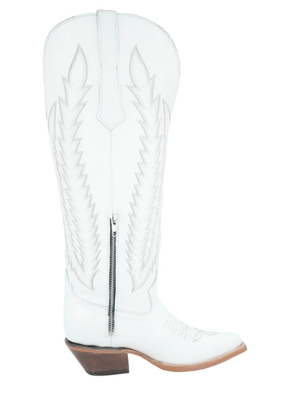 Rock'em Women's Valentina Tall Wide Calf Snip Toe Boot - White