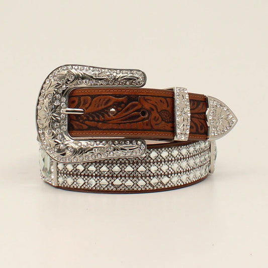 Cinturón con cuentas y gemas de cristal bordado de Angel Ranch