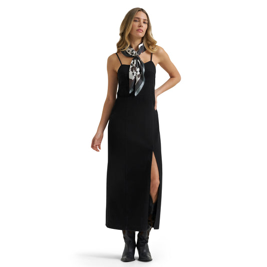 Wrangler Women's Denim Slit Front Maxi Dress - Black