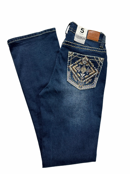 Danesi Blue Bling Gold Pocket Bootcut Jean