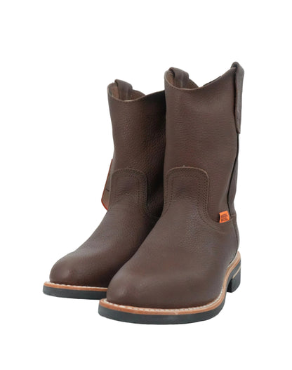 Original Michel Men's Grisly Pull Up Oval Toe Work Boot - Brown