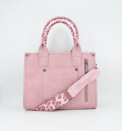 Wrangler Leopard Print Concealed Carry Tote/Crossbody - Pink