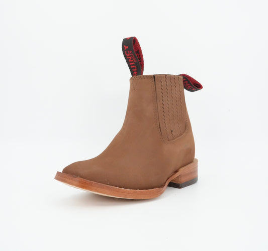 Quincy Kid's Suede Brown Short Boot