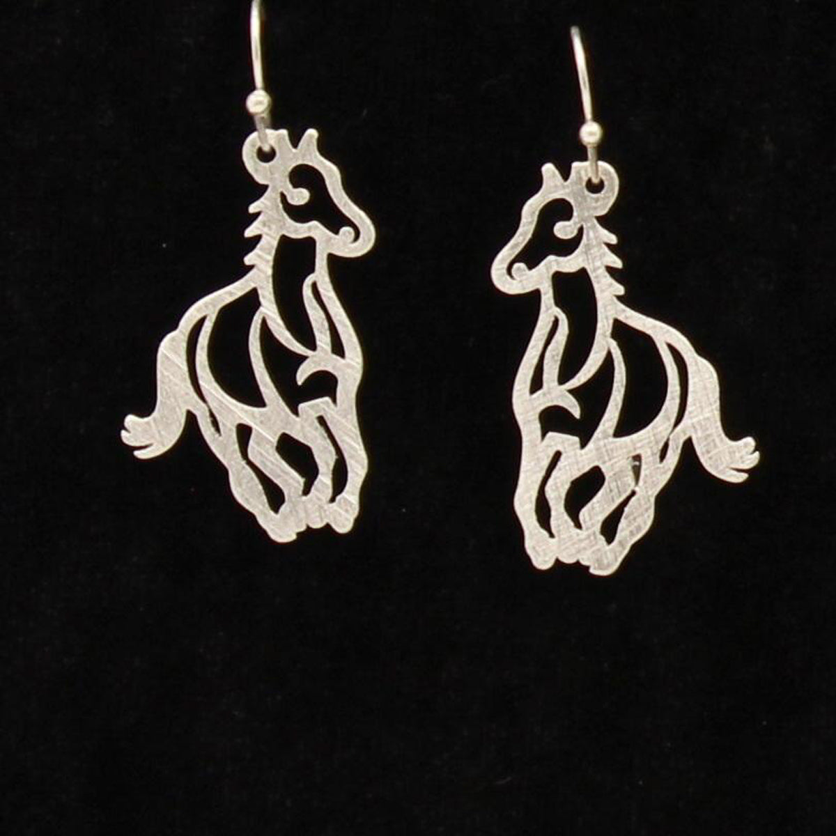 Silver Strike Horse Earrings