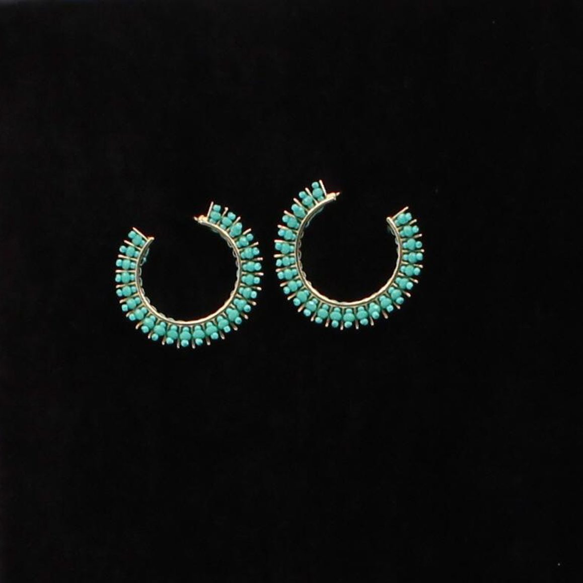 Silver Strike Gold Turquoise Earrings