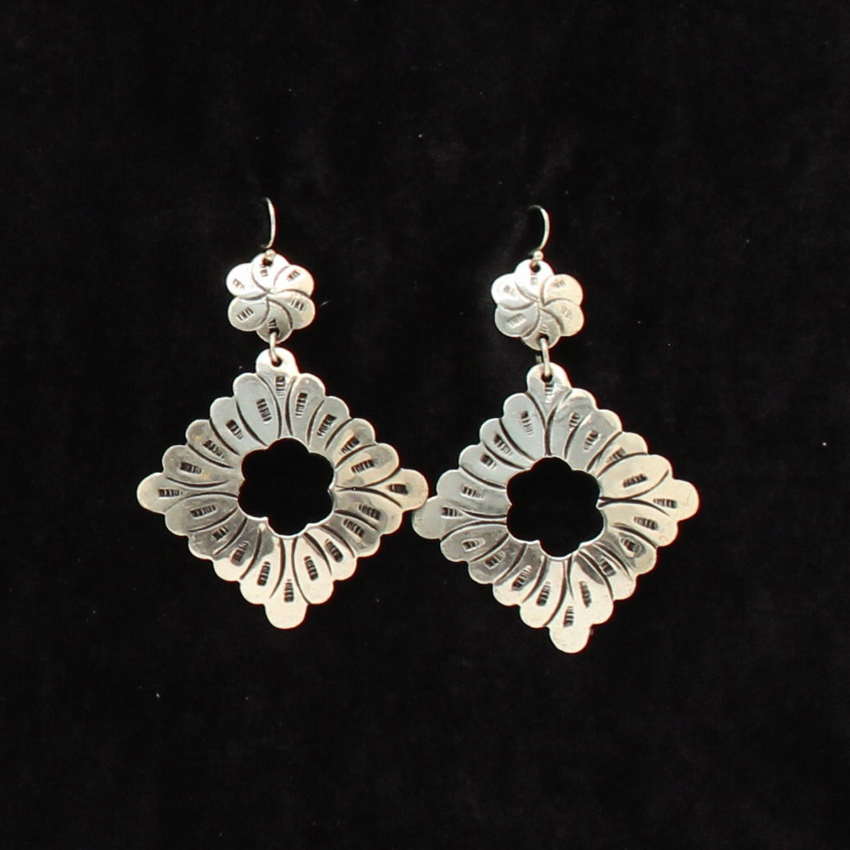 Silver Strike Silver Flower Earrings